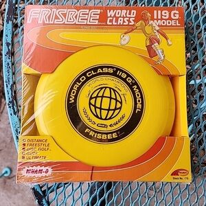 Vintage 1980 Whamo Frisbee 119g Model World Class Distance And Guts Yellow